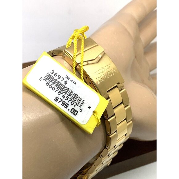 Invicta Men's Watch 36974 Pro Diver Quartz Chronograph Gold Steel Blue Dial 47mm - Picture 11 of 15